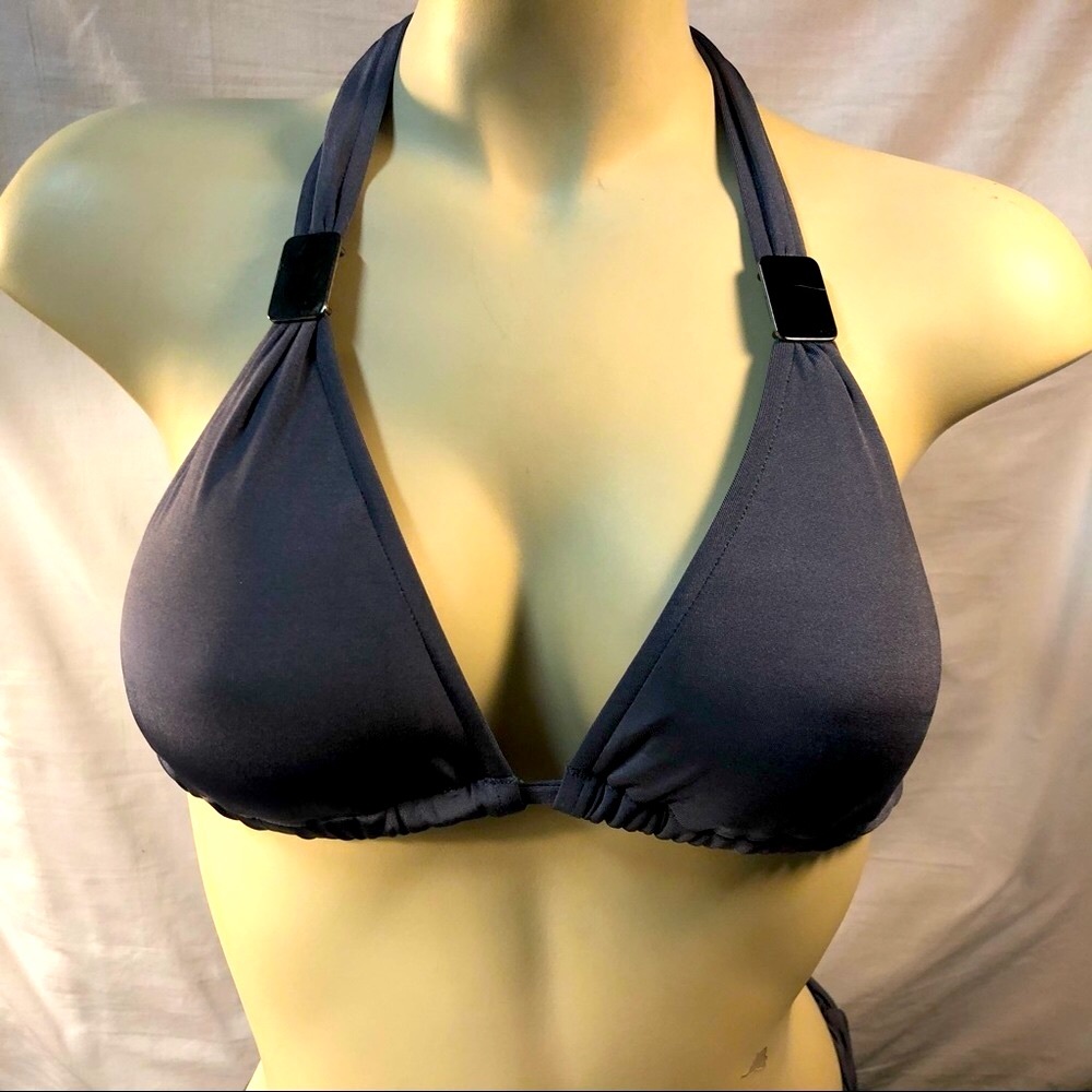 Gray Triangle Bikini Top